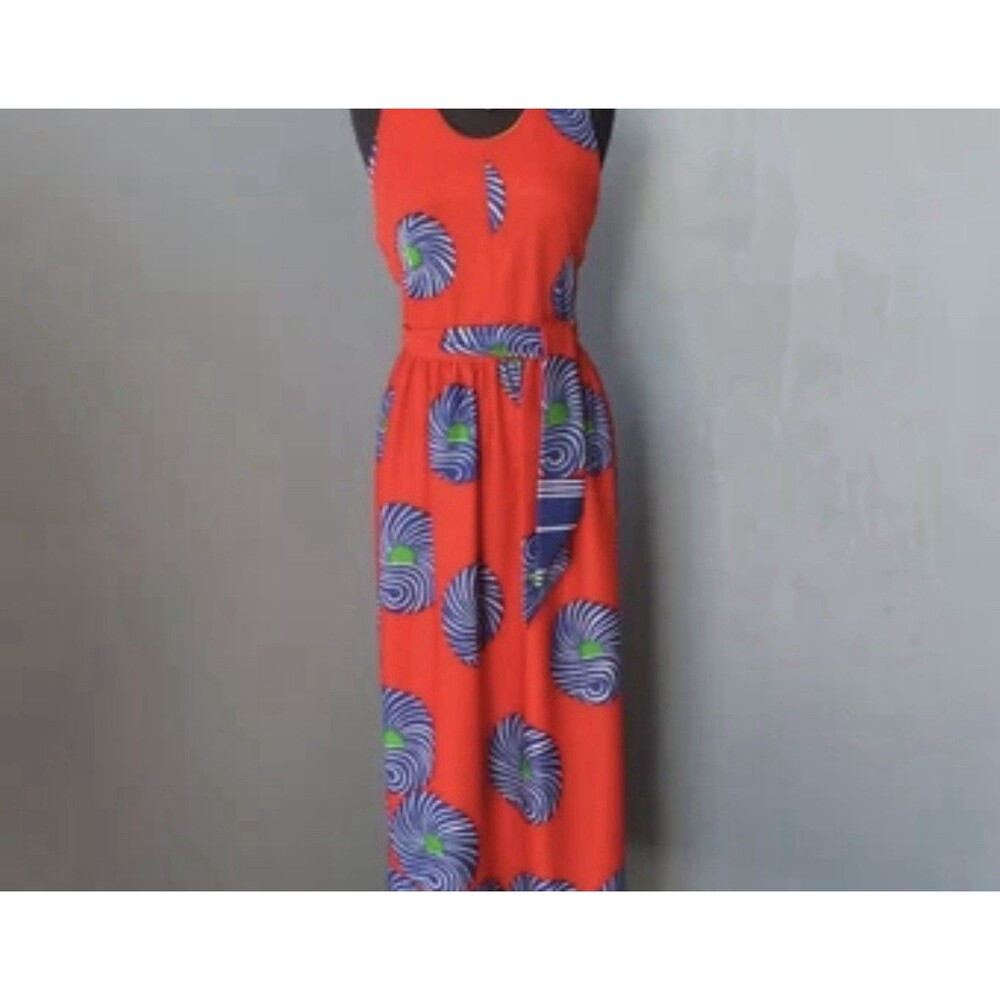 Vintage Carole King Hawaiian Floral Vintage Halter Cottageretro Maxi Mcm Y2k 70s